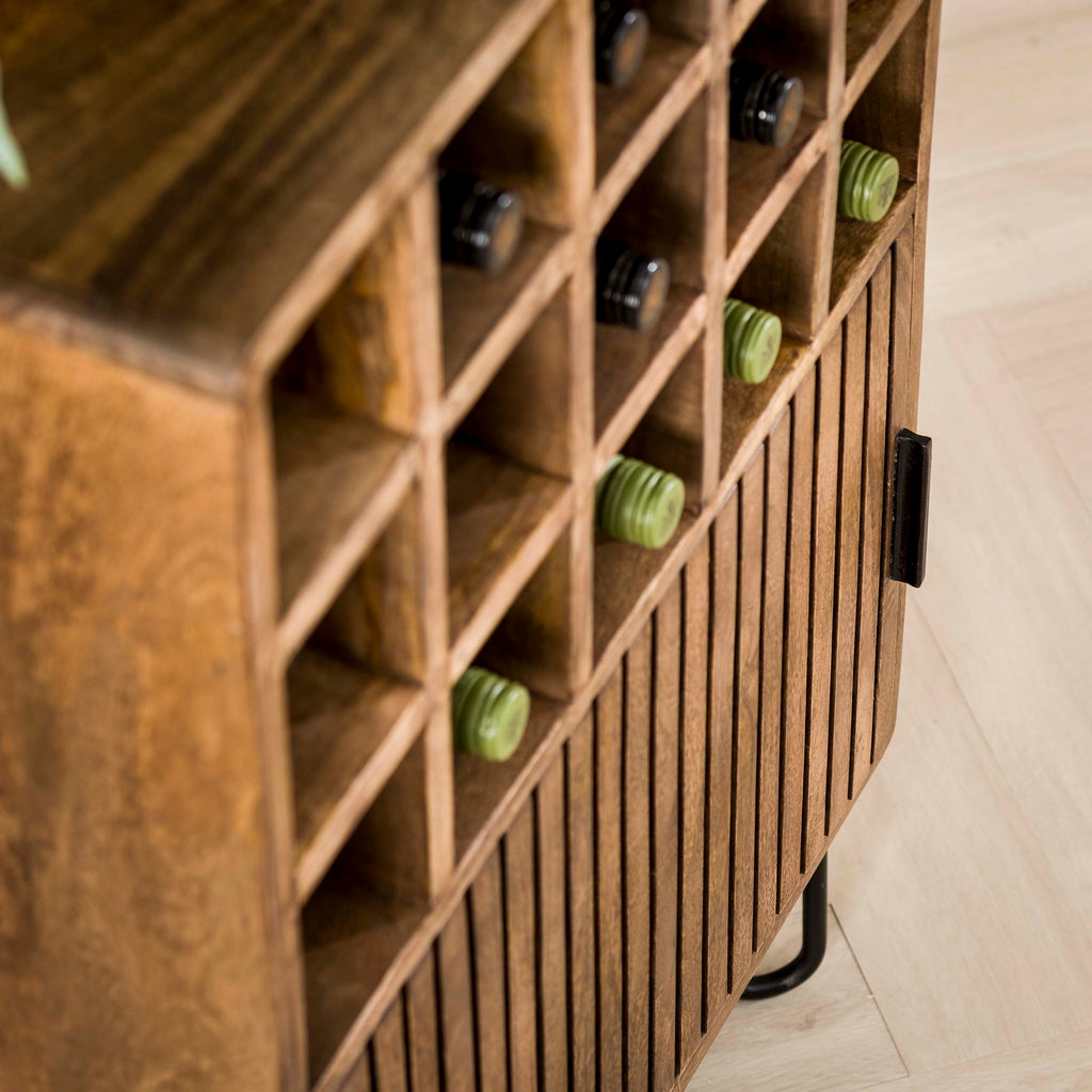 Wijnkast Tweak | 15 vakken | Massief mango zand