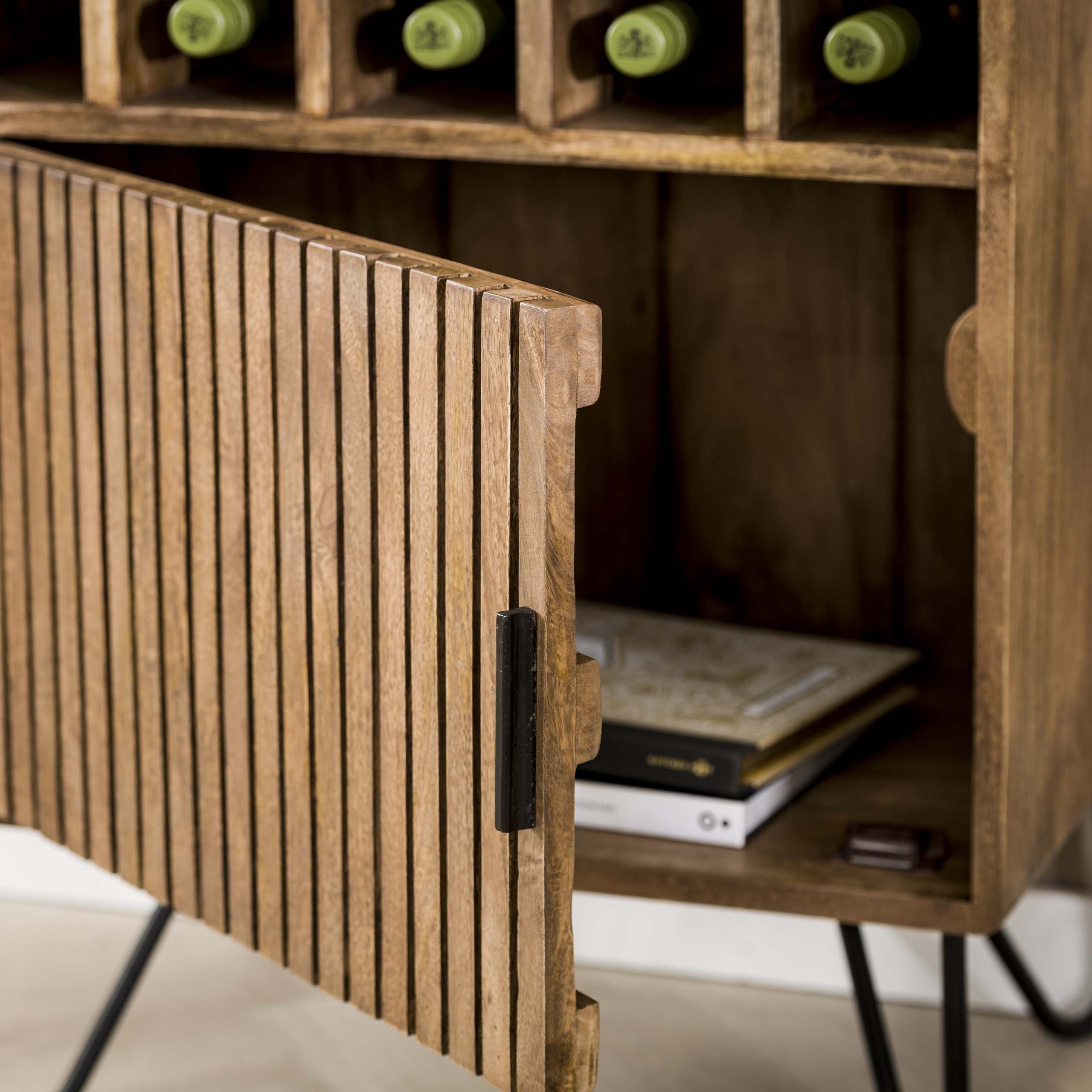 Wijnkast Tweak | 15 vakken | Massief mango zand