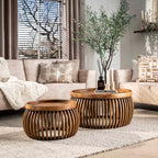 Salontafel Tweak Curve | Set van 2 | Massief mango zand