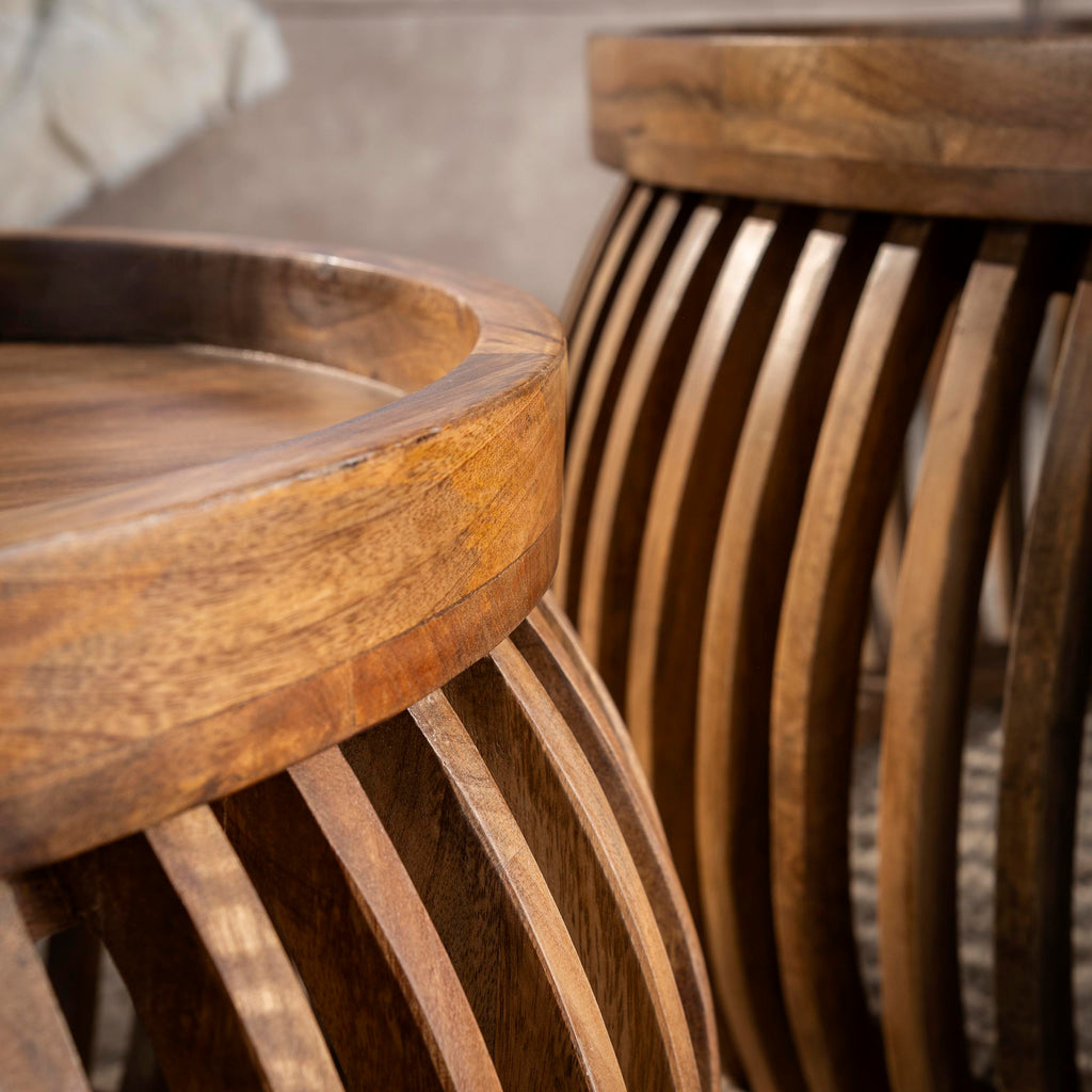 Salontafel Tweak Curve | Set van 2 | Massief mango zand