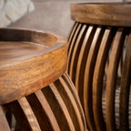 Salontafel Tweak Curve | Set van 2 | Massief mango zand
