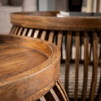 Salontafel Tweak Curve | Set van 2 | Massief mango zand