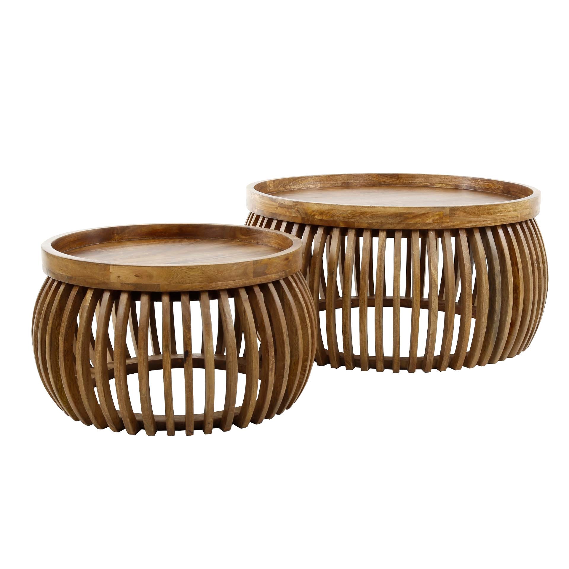 Salontafel Tweak Curve | Set van 2 | Massief mango zand