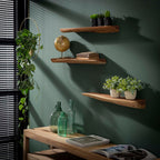 Wandschap Edge | 60cm | Set van 3 | Massief acacia