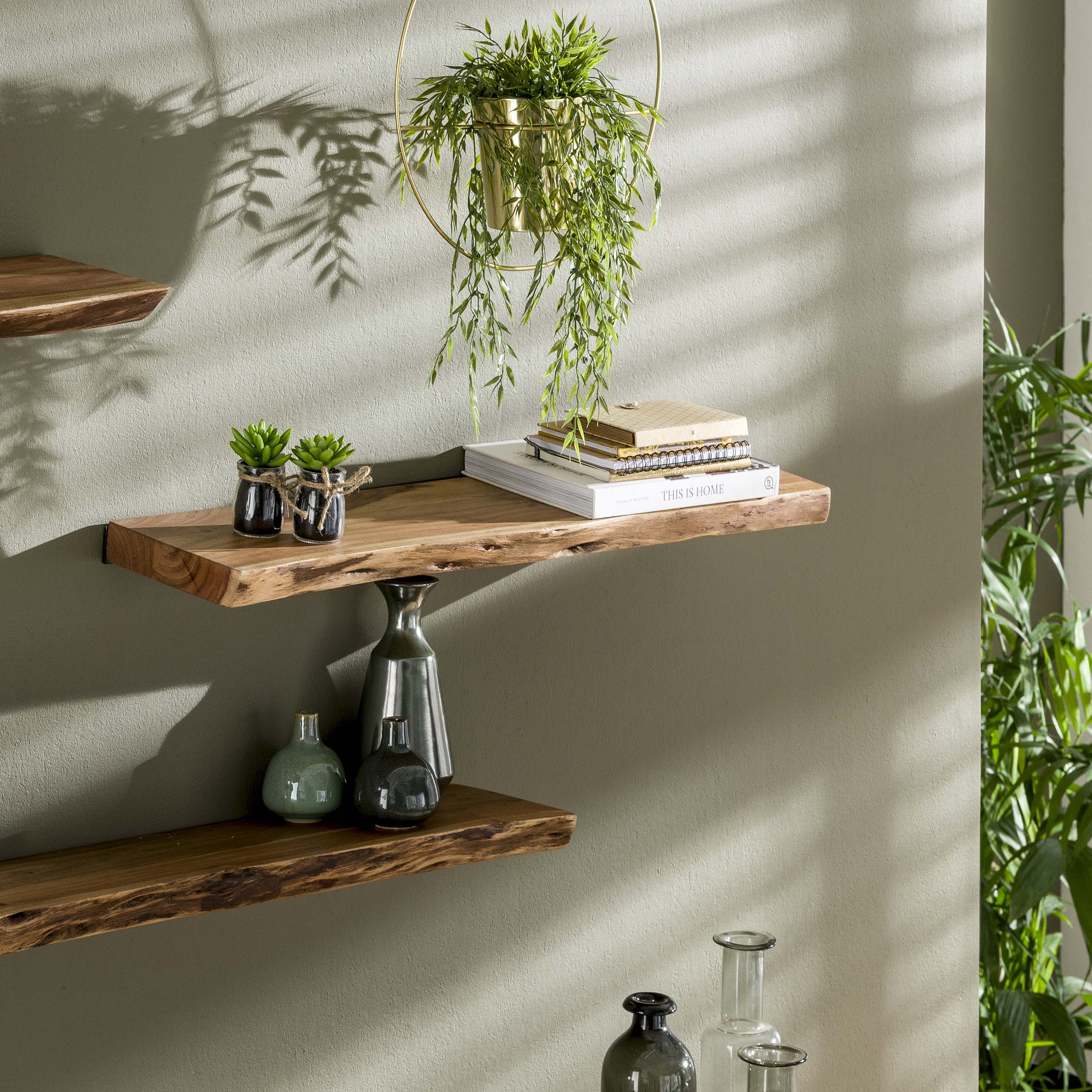 Wandplank Edge | 90 cm | Massief acacia