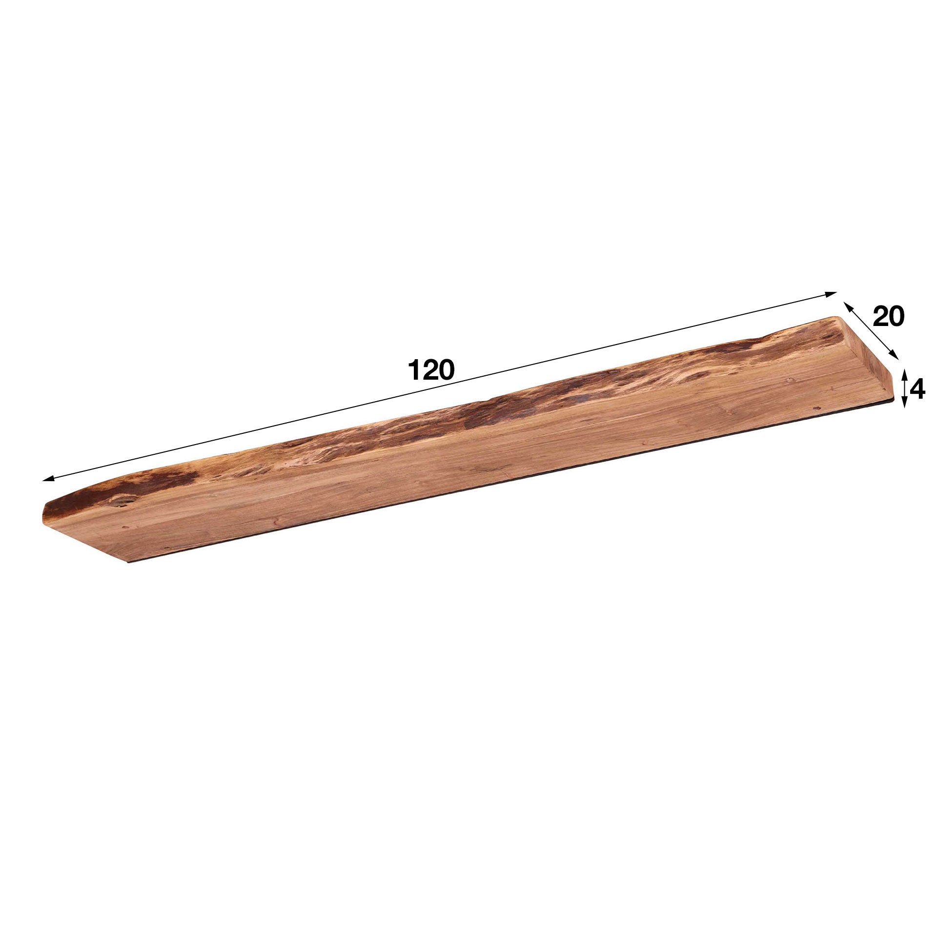 Wandplank Edge | 120 cm | Massief acacia naturel