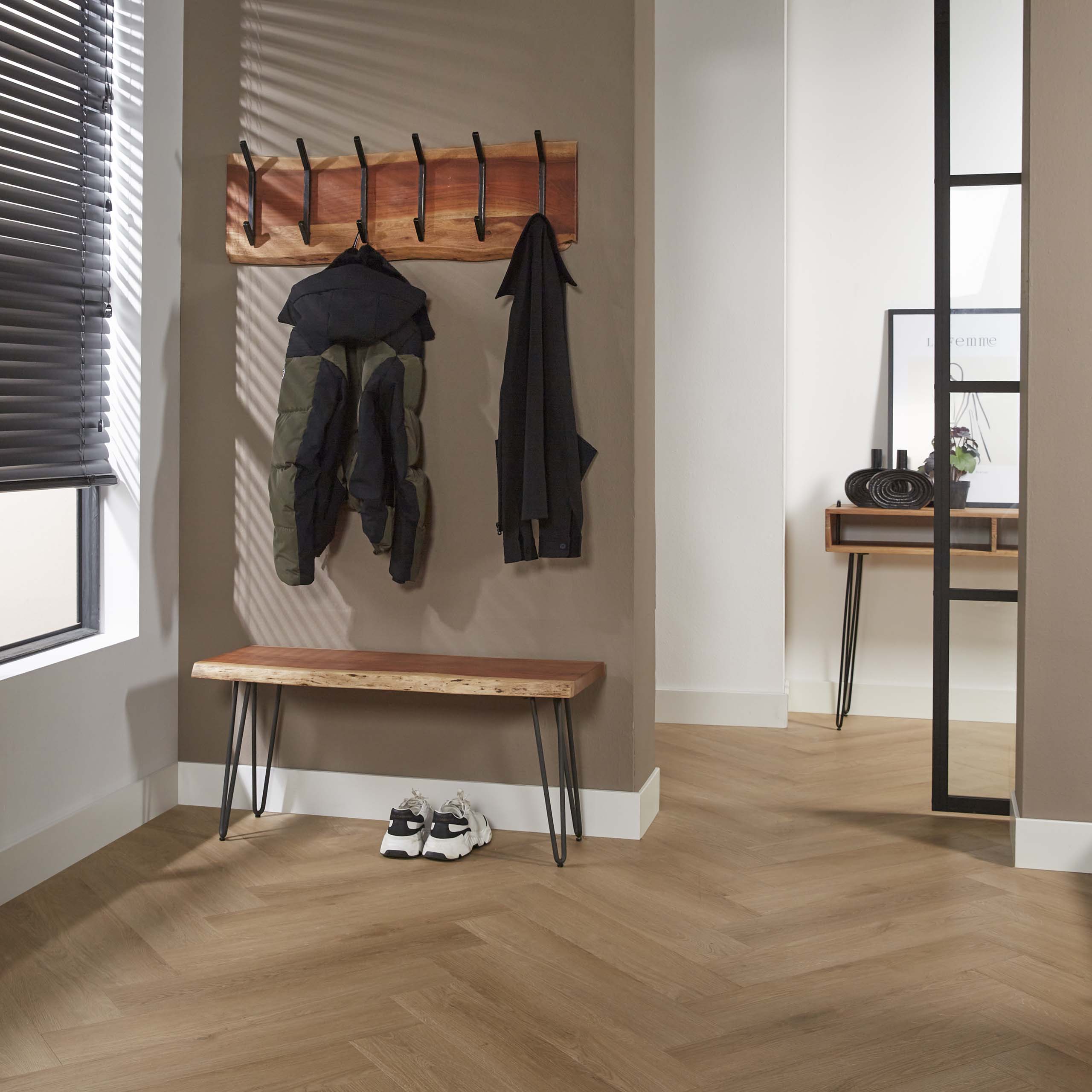 Kapstok Edge | 2x6 haken | Massief acacia