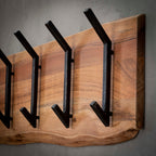 Kapstok Edge | 2x6 haken | Massief acacia
