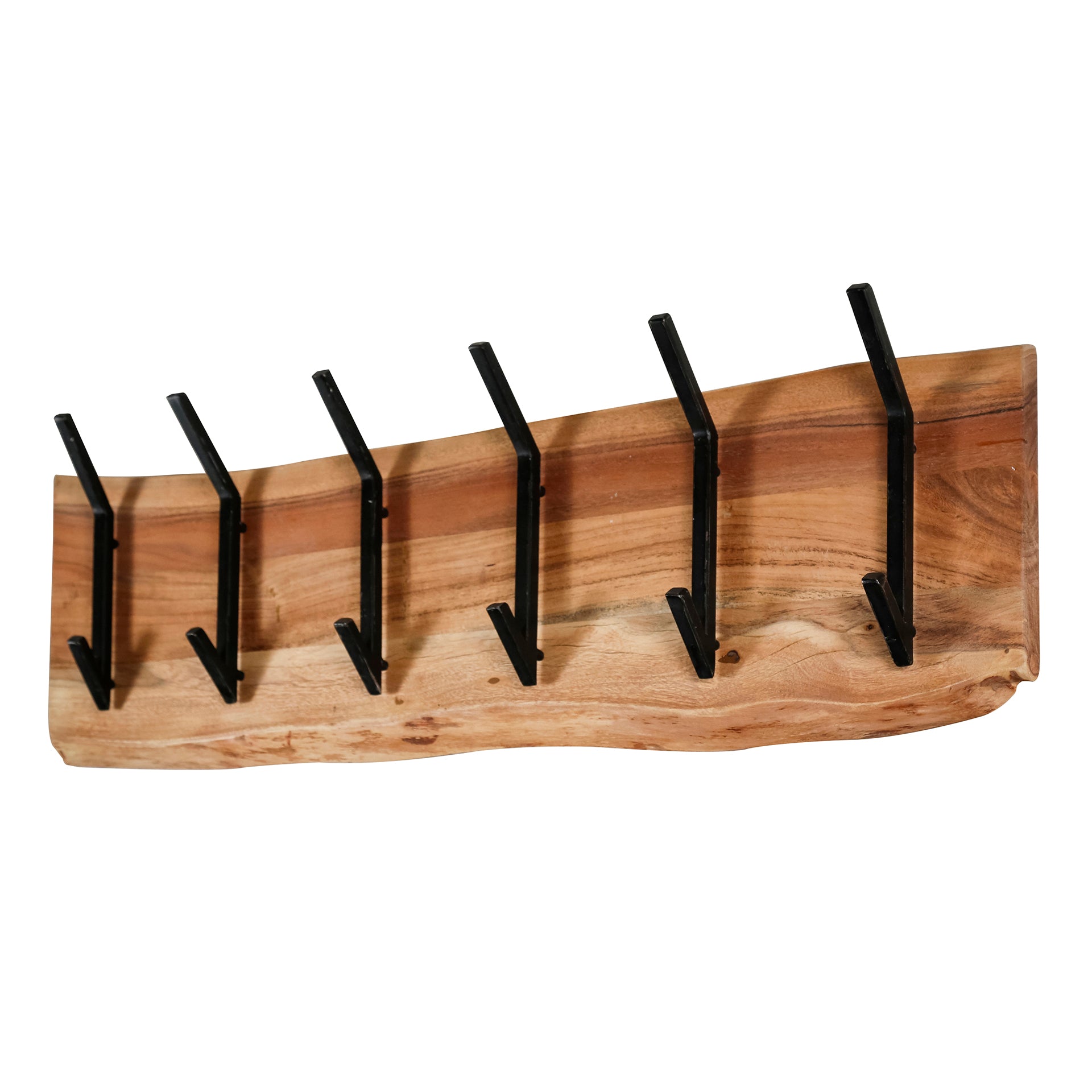 Kapstok Edge | 2x6 haken | Massief acacia