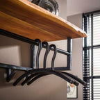 Kapstok Edge | Hoedenplank + Roede | 6 Haken Acacia