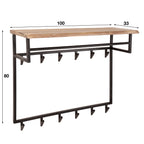 Kapstok Edge | Hoedenplank 12 haken | Massief acacia
