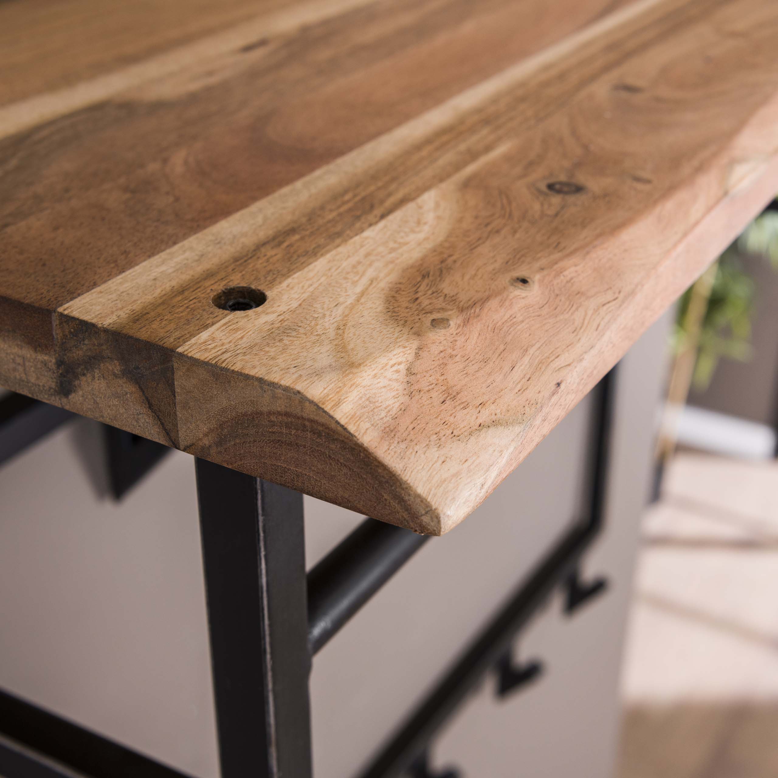 Kapstok Edge | Hoedenplank 12 haken | Massief acacia