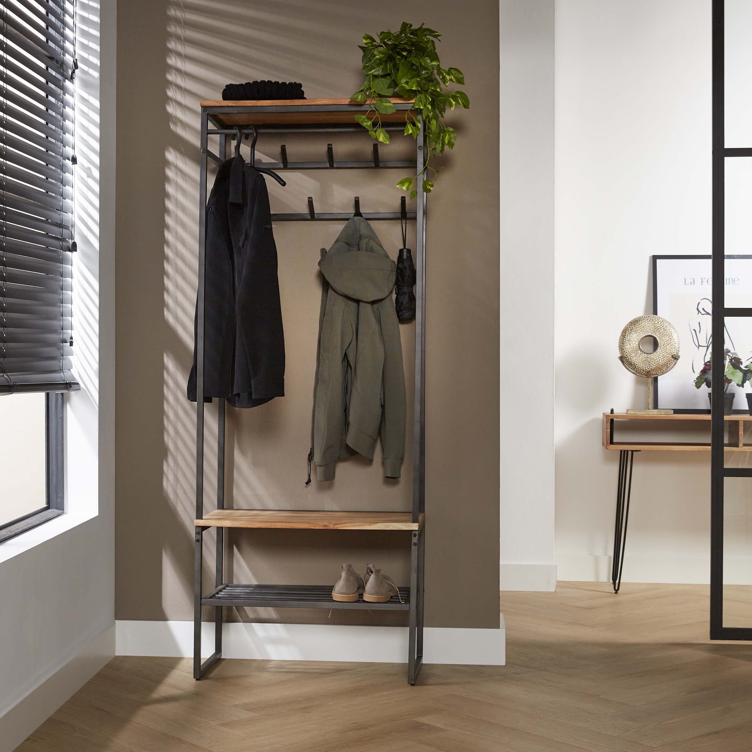 Garderobemeubel Edge | Massief acacia | Live edge