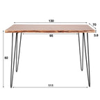 Bartafel Edge 130cm | Massief acacia naturel
