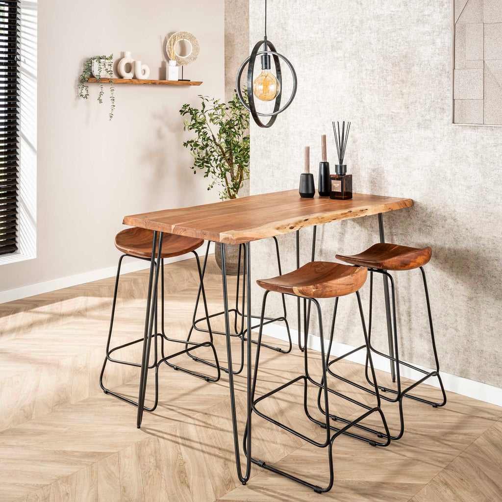 Bartafel Edge 130cm | Massief acacia naturel