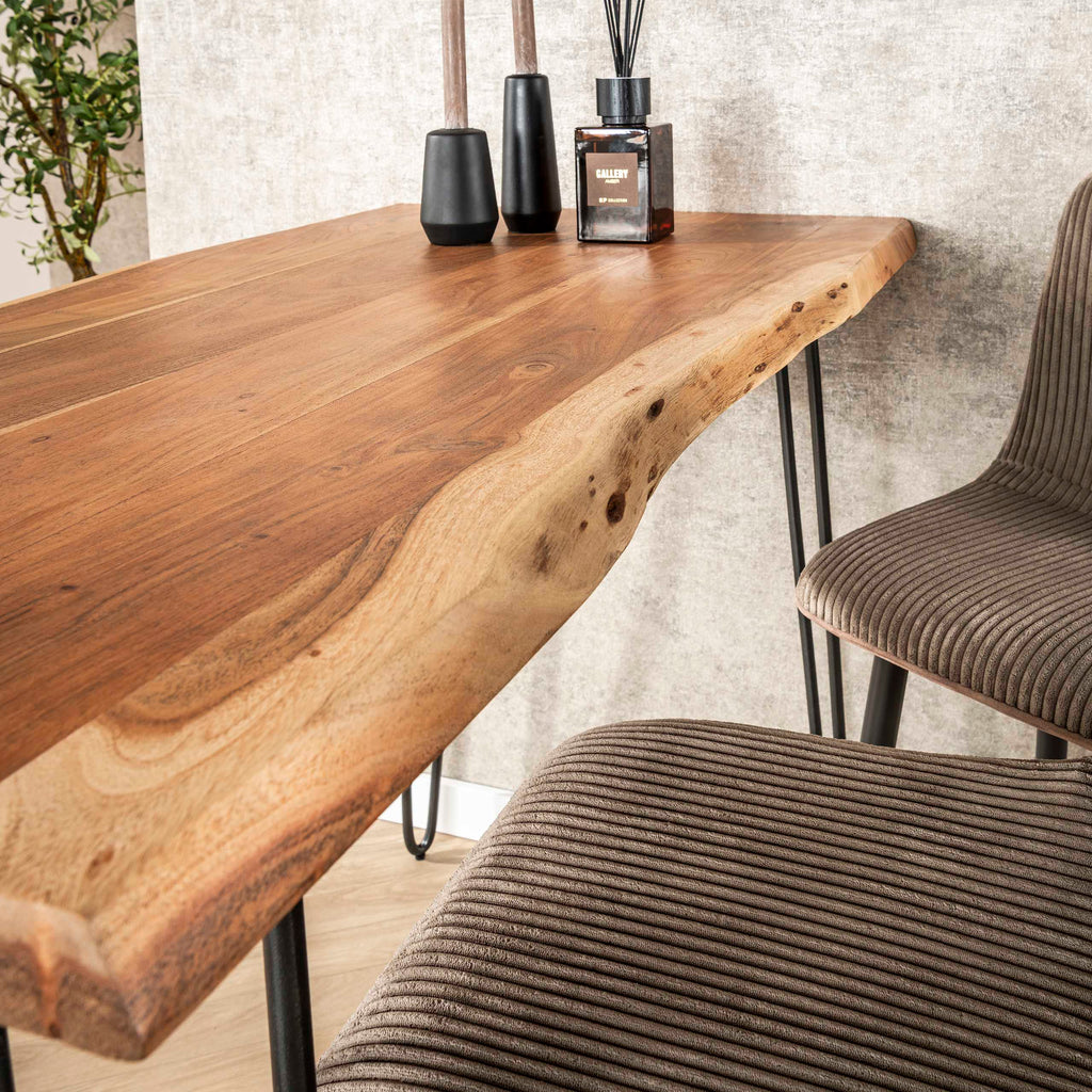 Bartafel Edge 130cm | Massief acacia naturel