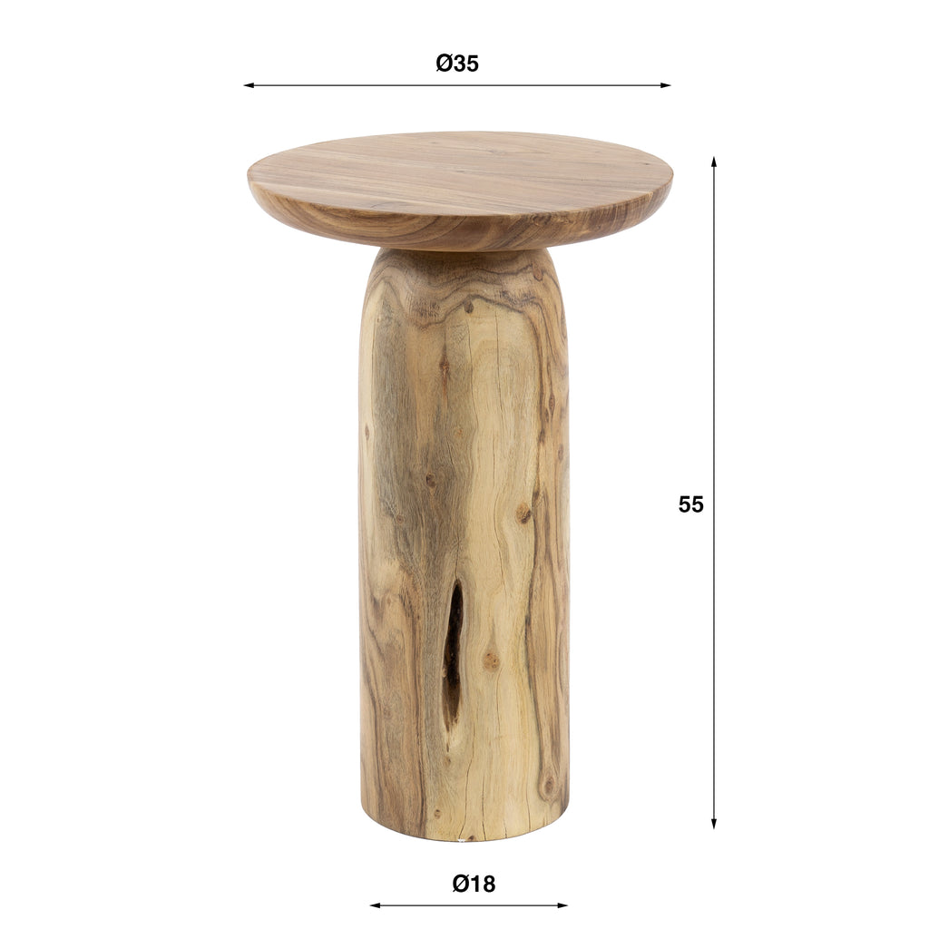 Bijzettafel River Solid | 55 cm | Massief acacia naturel