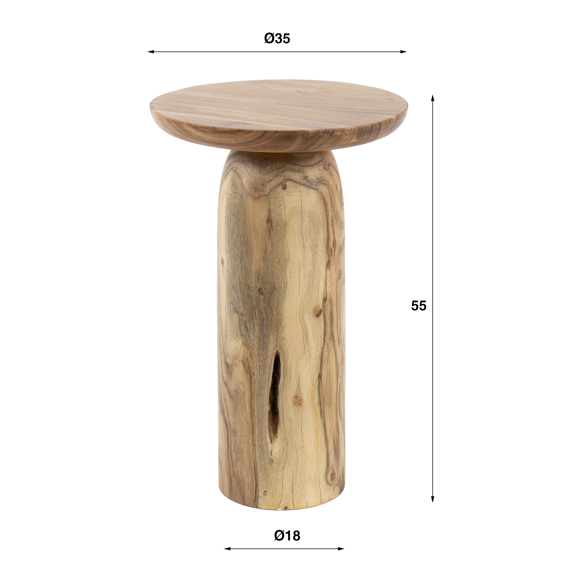 Bijzettafel River Solid | 55 cm | Massief acacia naturel