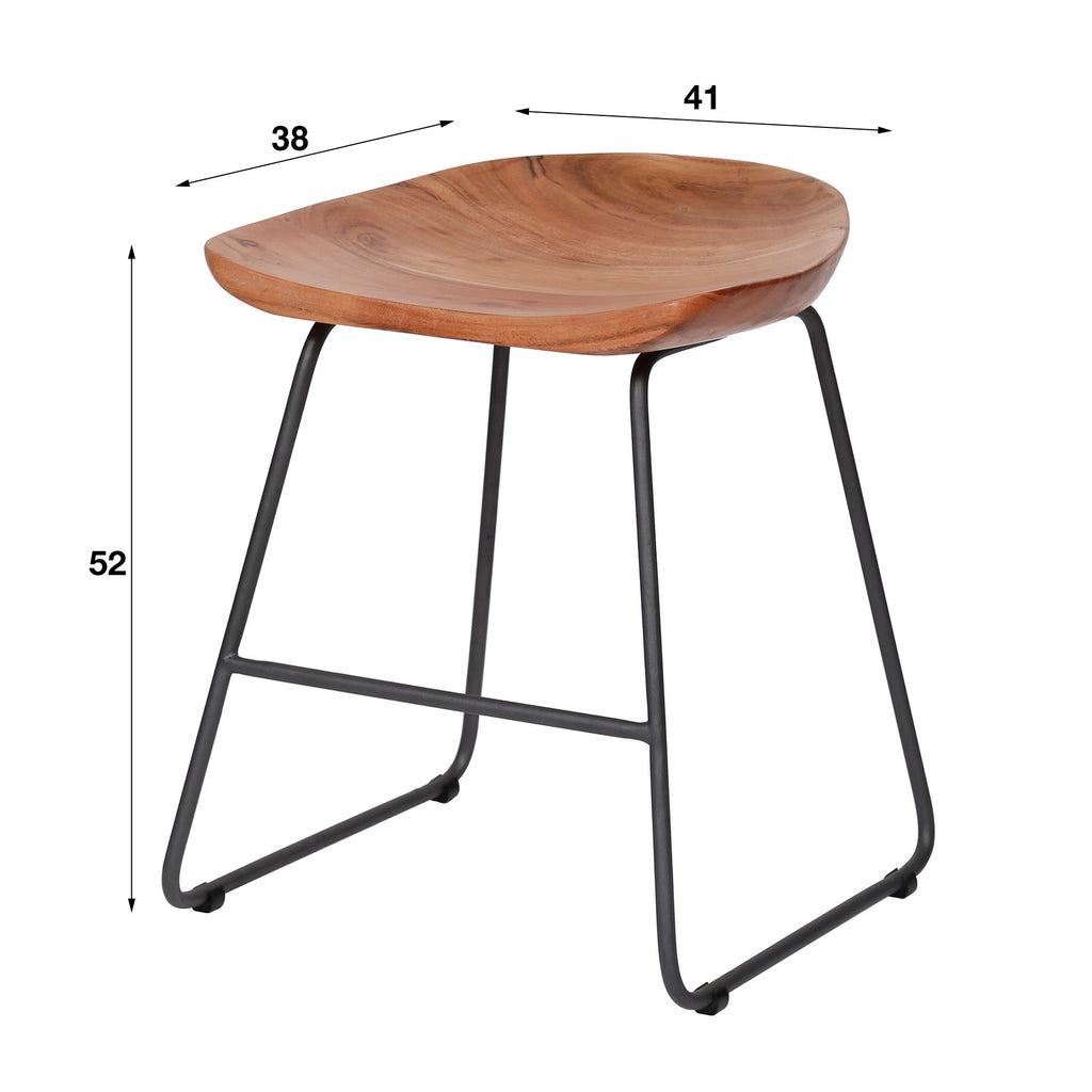 Kruk Ergo | 2-stuks | Massief acacia naturel