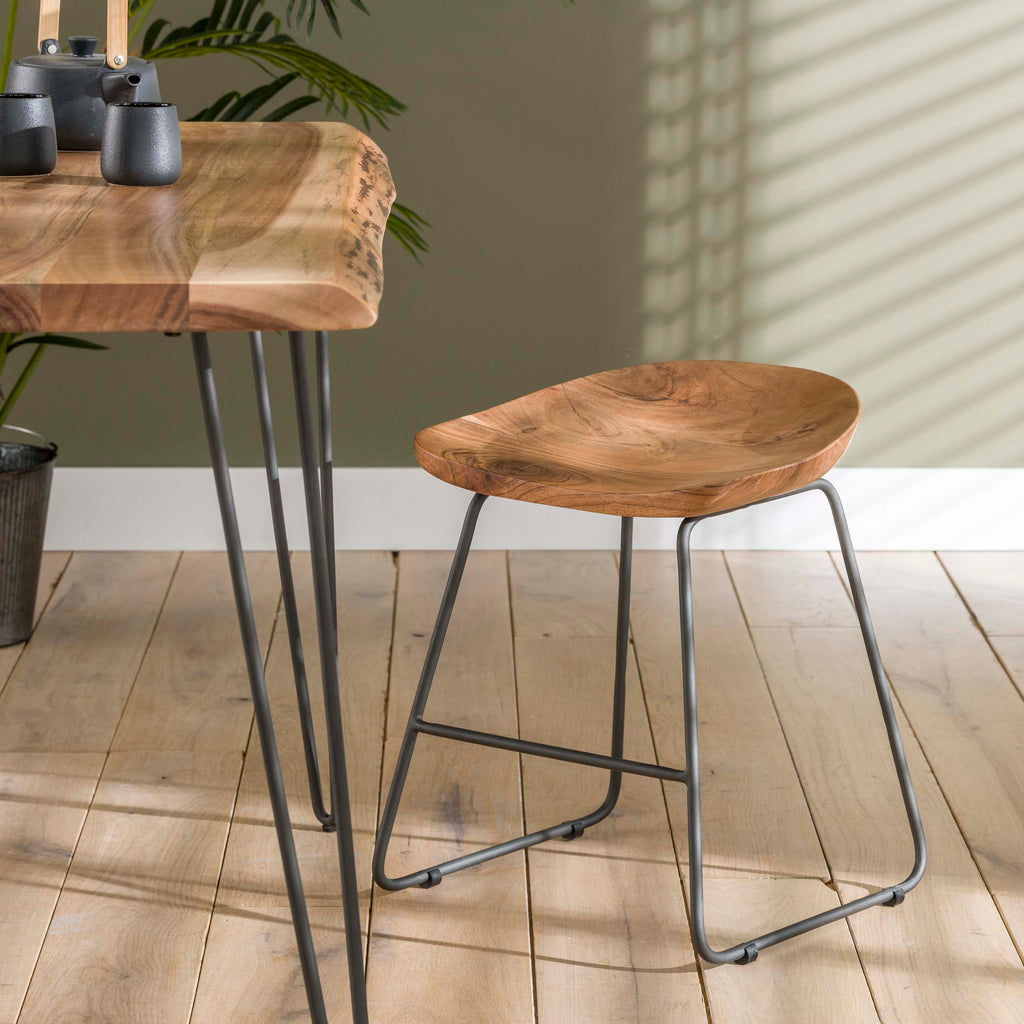 Kruk Ergo | 2-stuks | Massief acacia naturel
