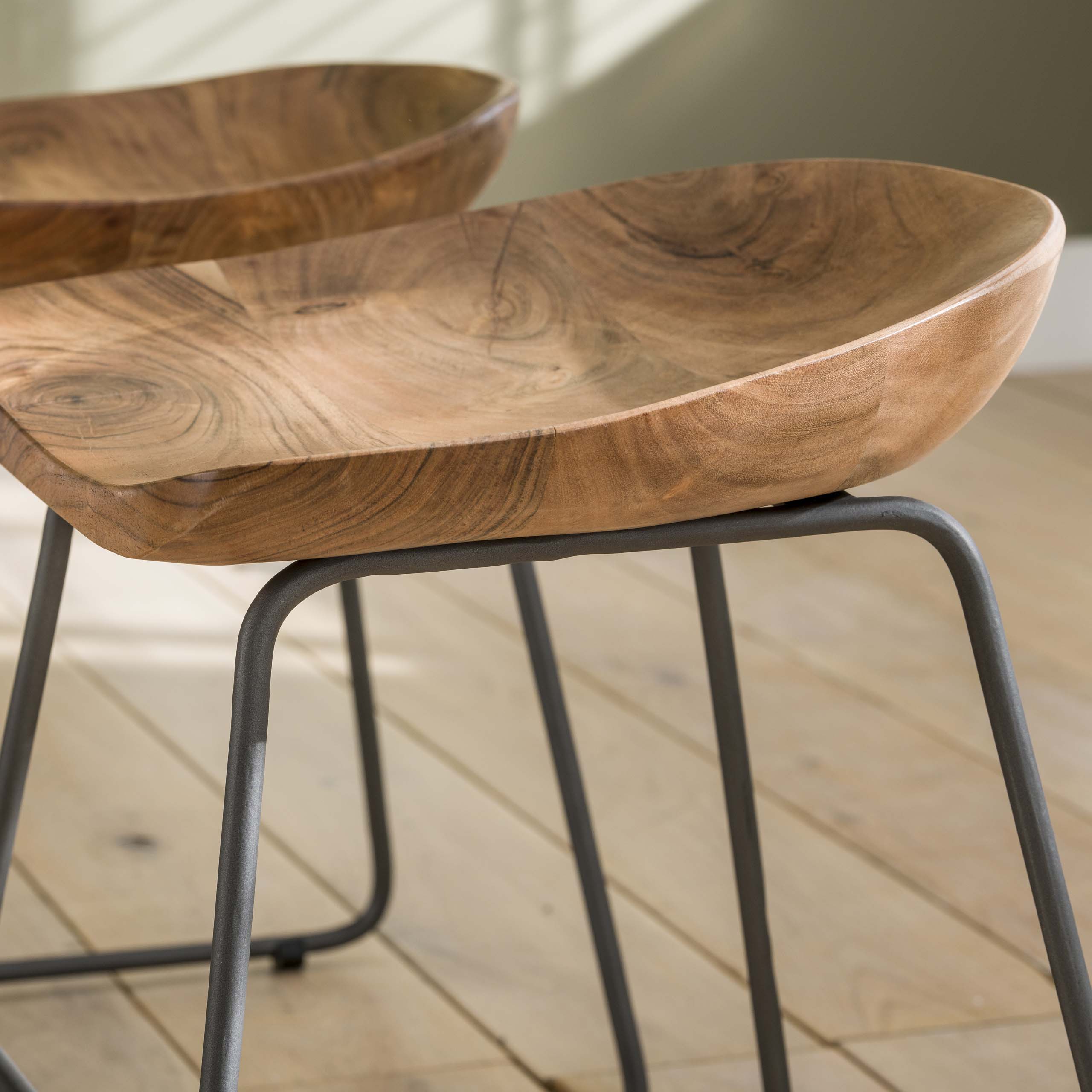 Kruk Ergo | 2-stuks | Massief acacia naturel
