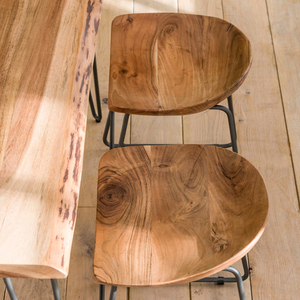 Kruk Ergo | 2-stuks | Massief acacia naturel