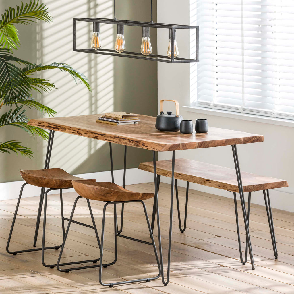 Kruk Ergo | 2-stuks | Massief acacia naturel