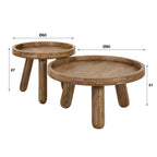Salontafel Tripod | Set van 2 | Massief mango zand