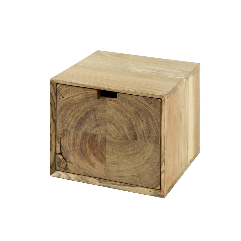 Nachtkastje Block | Zwevend | 1 Lade | Massief acacia