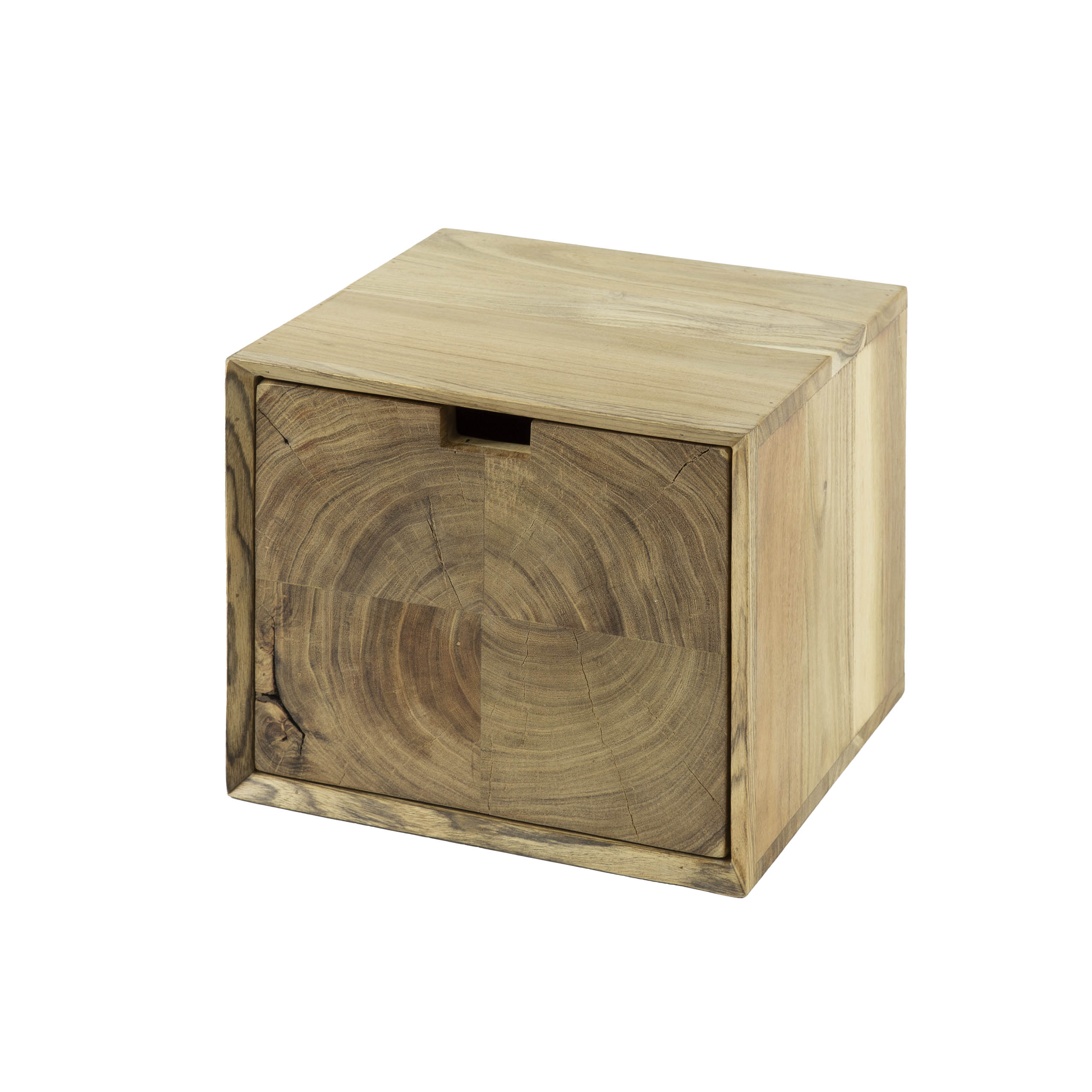Nachtkastje Block | Zwevend | 1 Lade | Massief acacia
