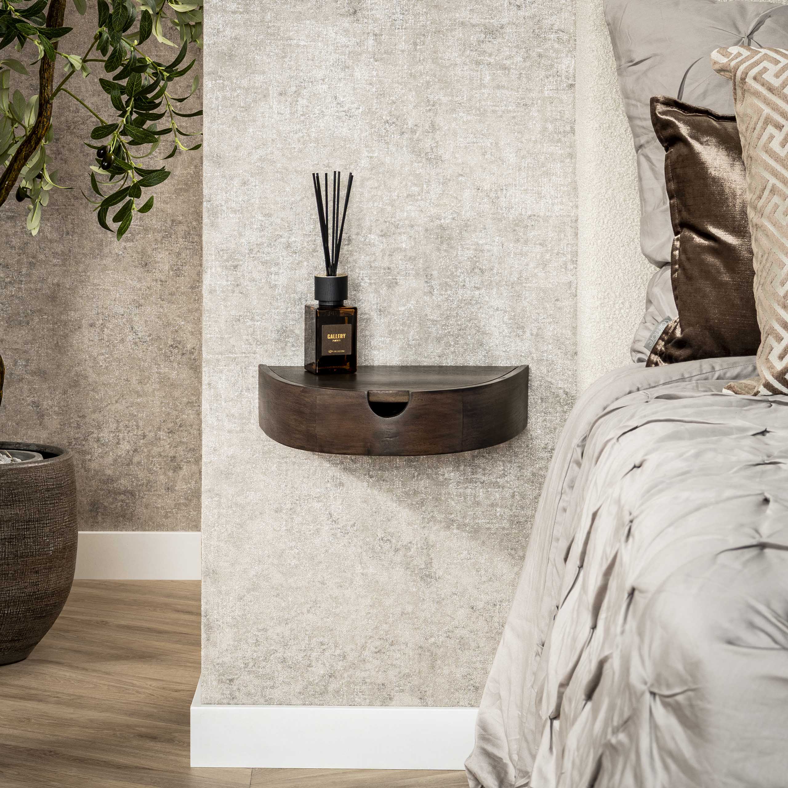 Nachtkastje Cove | 1 Lade | Massief acacia glaze brown
