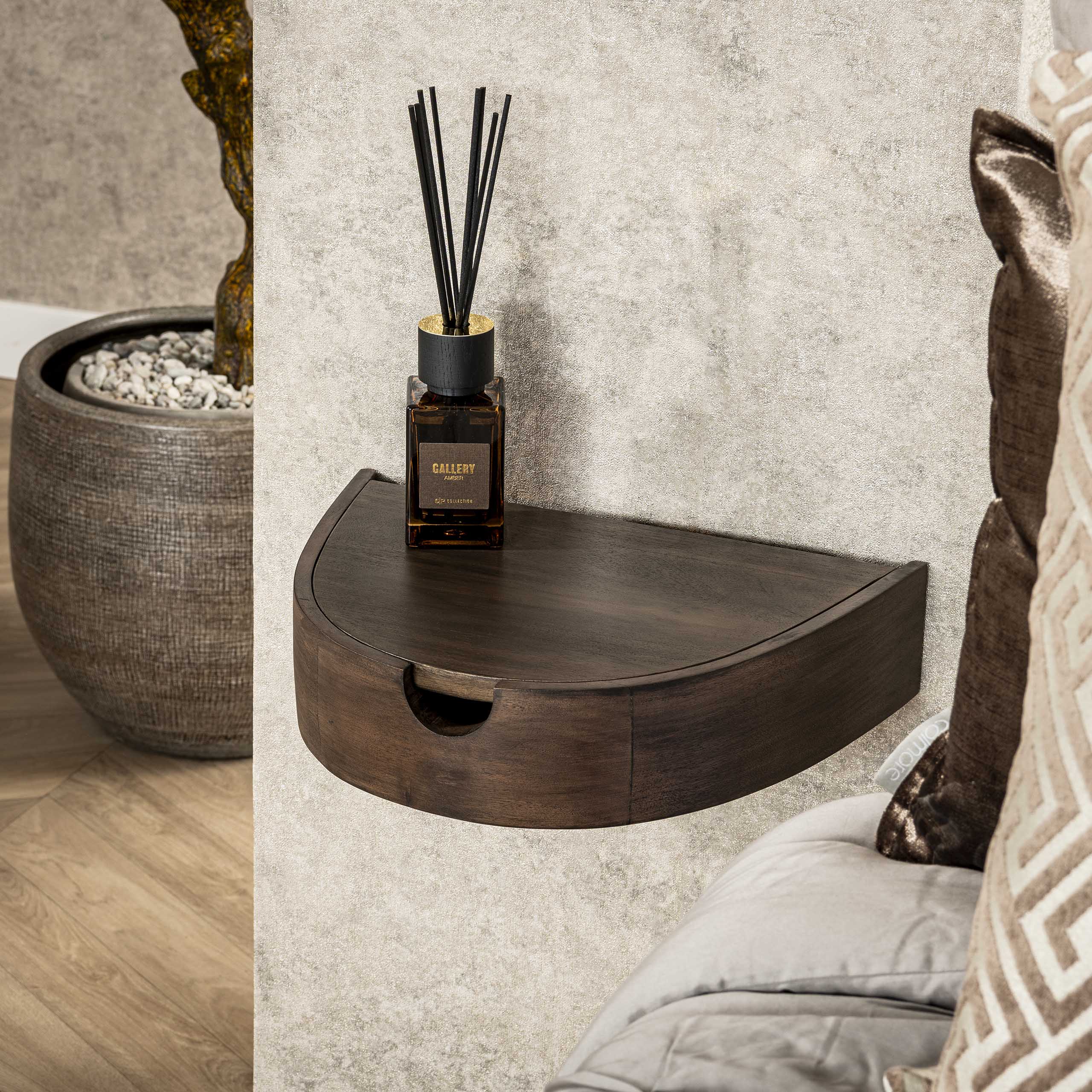 Nachtkastje Cove | 1 Lade | Massief acacia glaze brown
