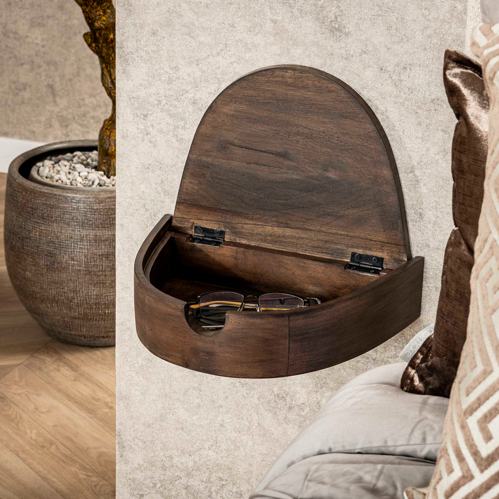 Nachtkastje Cove | 1 Lade | Massief acacia glaze brown