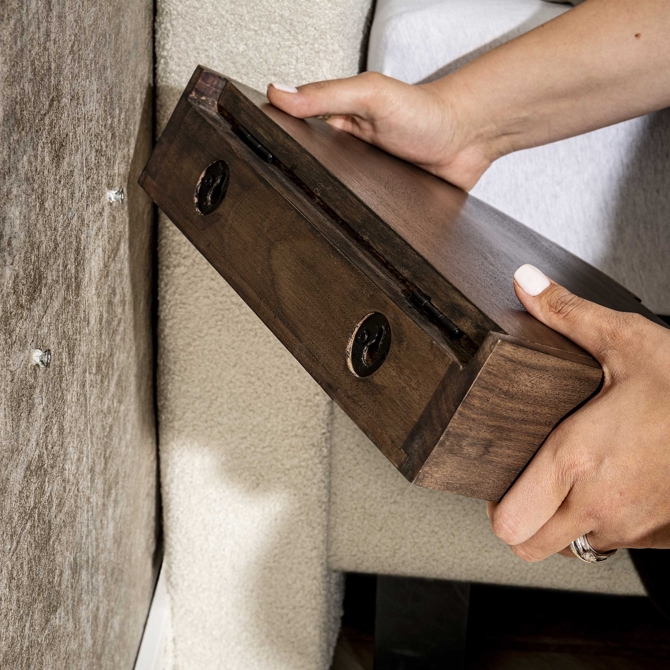 Nachtkastje Cove | 1 Lade | Massief acacia glaze brown