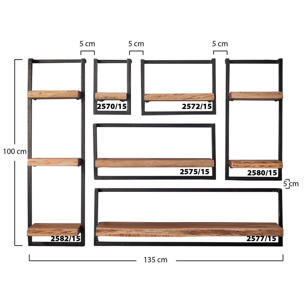 Wandplank Edge Frame | 40cm | Massief acacia