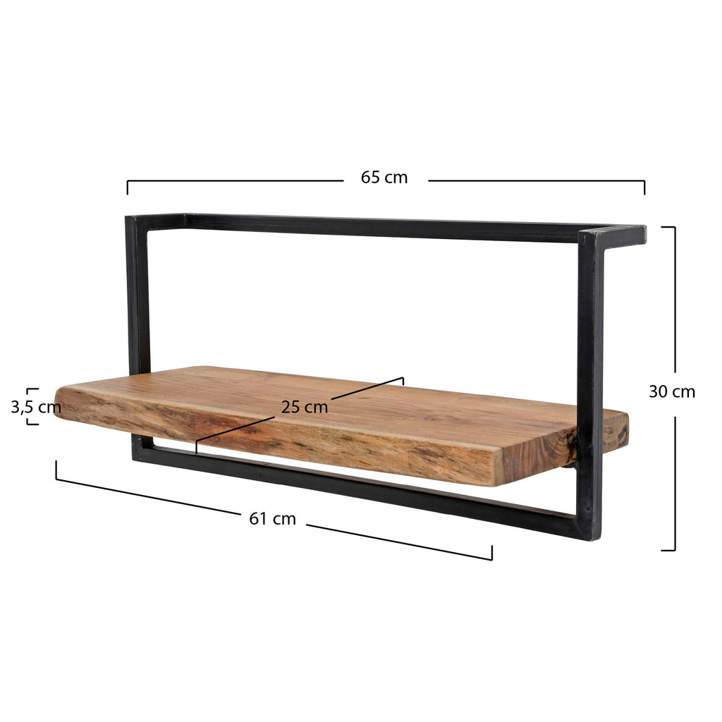 Wandplank Edge Frame | 65 cm | Massief acacia