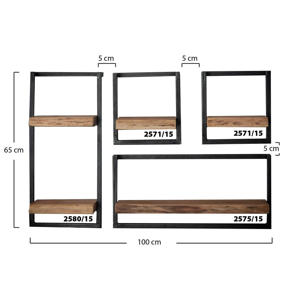 Wandplank Edge Frame | 65 cm | Massief acacia