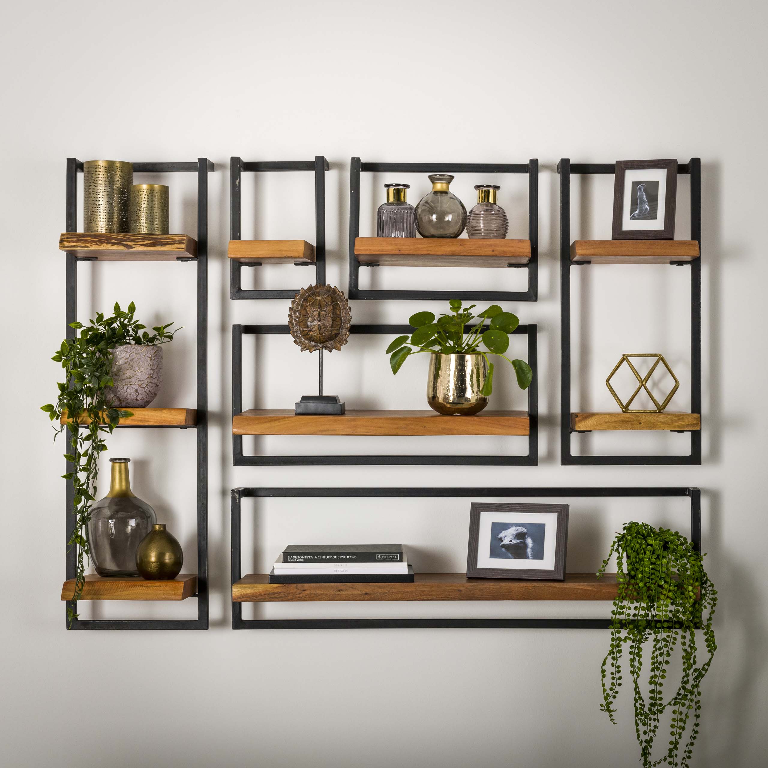 Wandplank Edge Frame | 65 cm | Massief acacia
