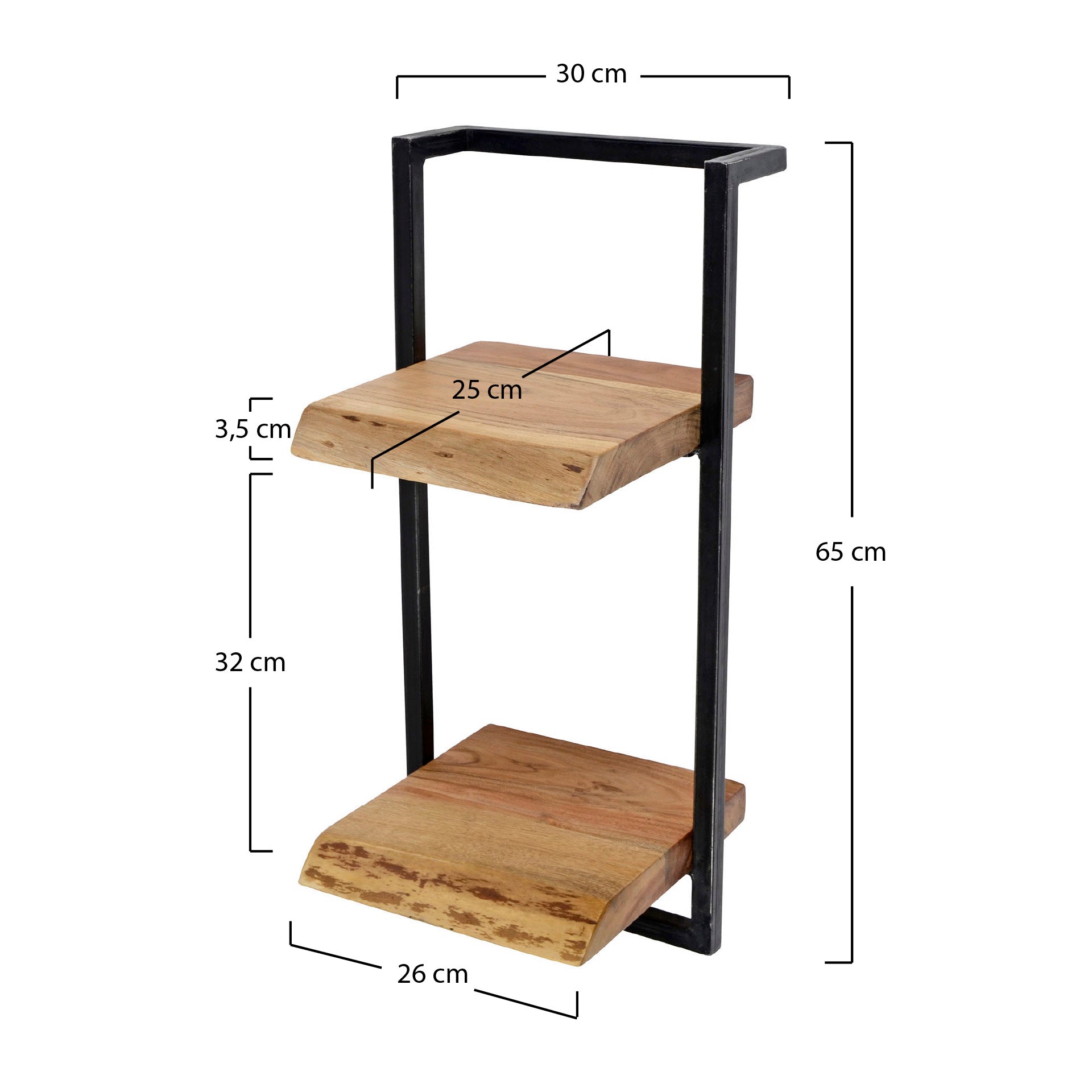 Wandplank Edge Frame | 30x65 cm | Massief acacia