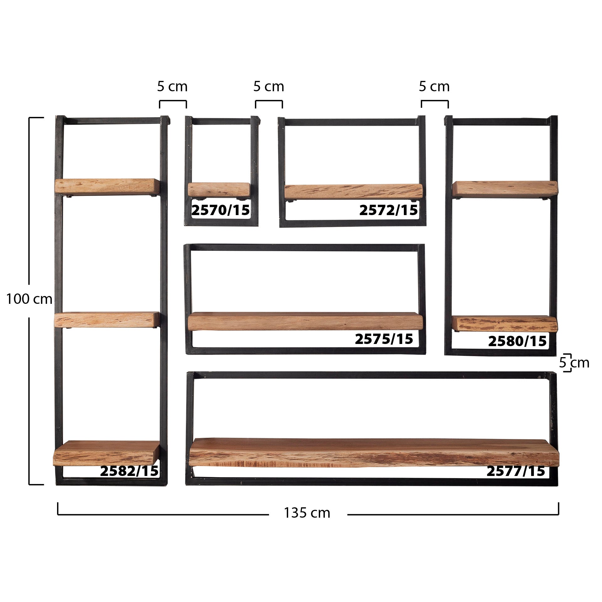 Wandplank Edge Frame | 30x65 cm | Massief acacia
