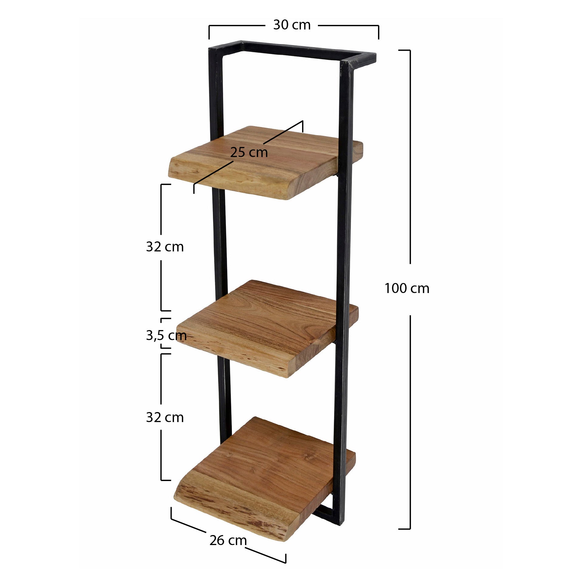 Wandplank Edge Frame | 30x100 cm | Massief acacia