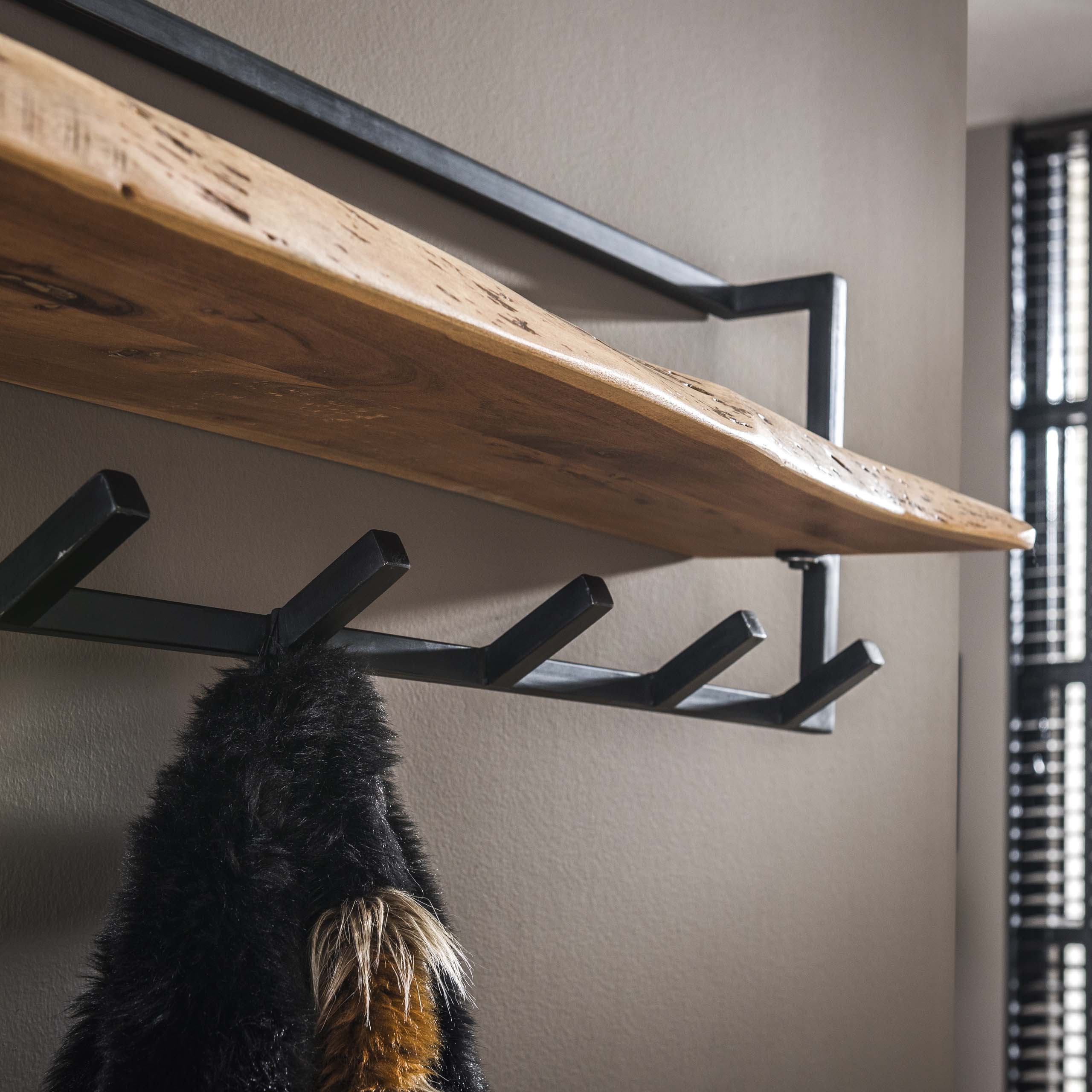 Kapstok Air Solid | Hoedenplank | 6 Haken Acacia