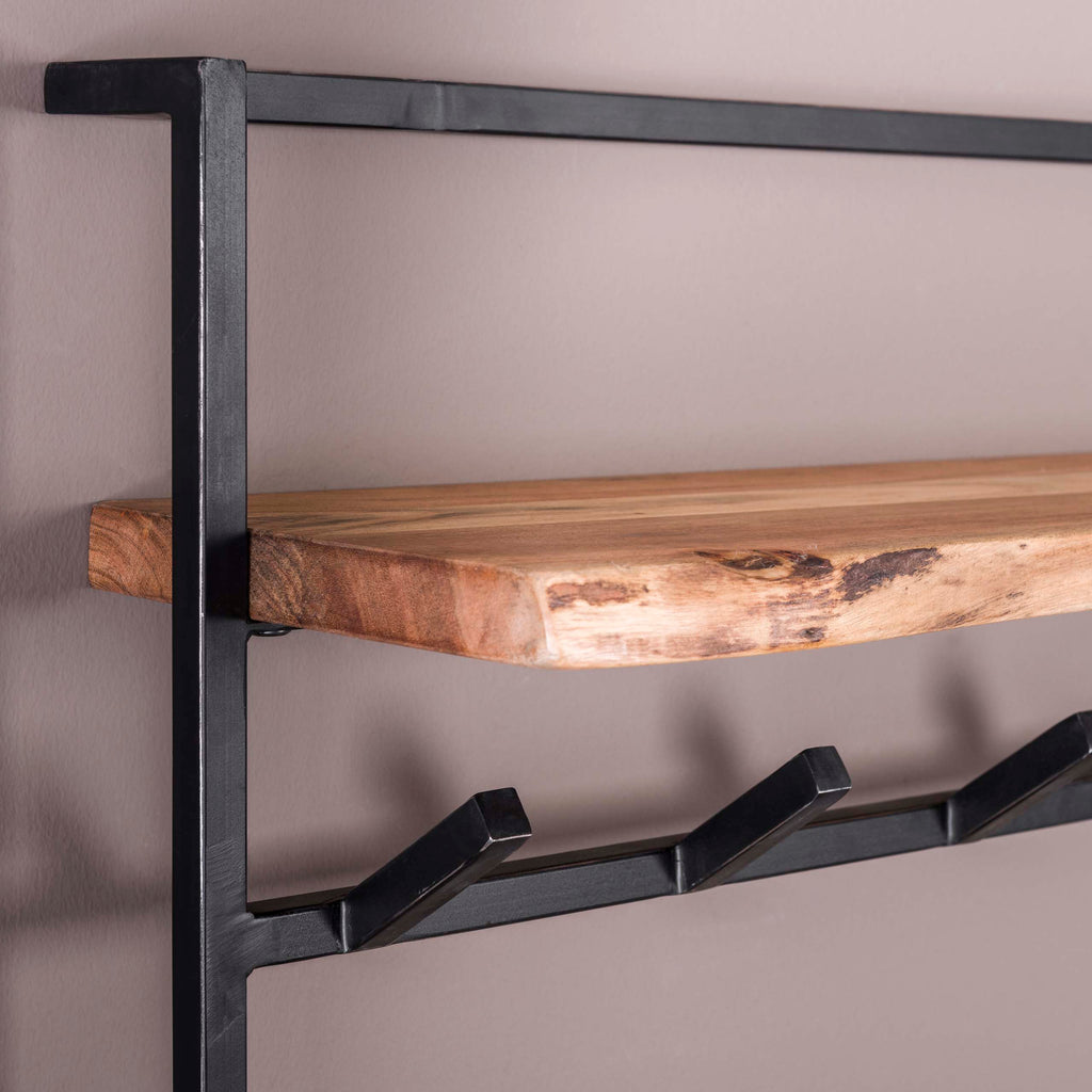 Kapstok Air Solid | Hoedenplank | 2x6 haken | Acacia