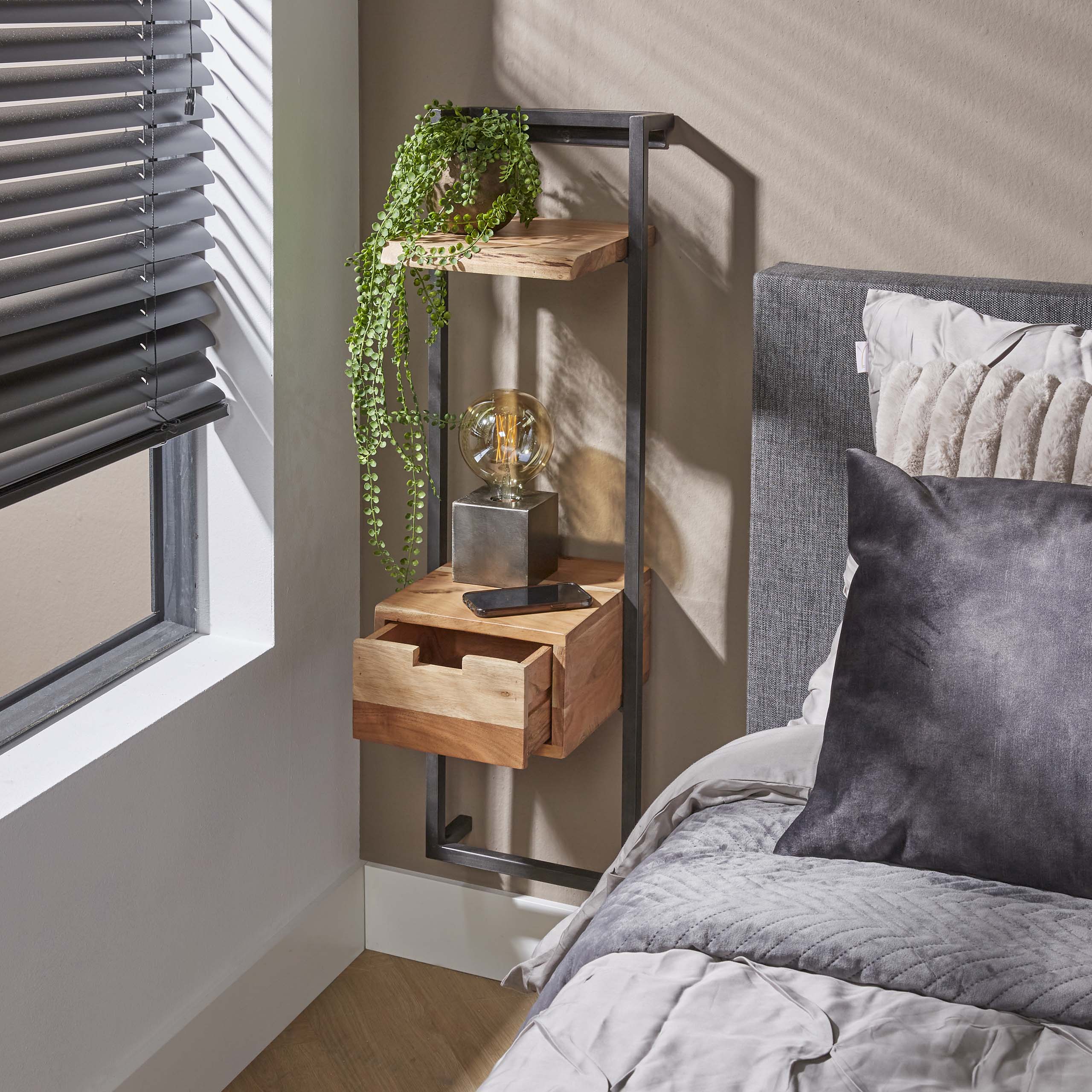 Nachtkastje Air Solid XS | 1 Lade | Massief acacia