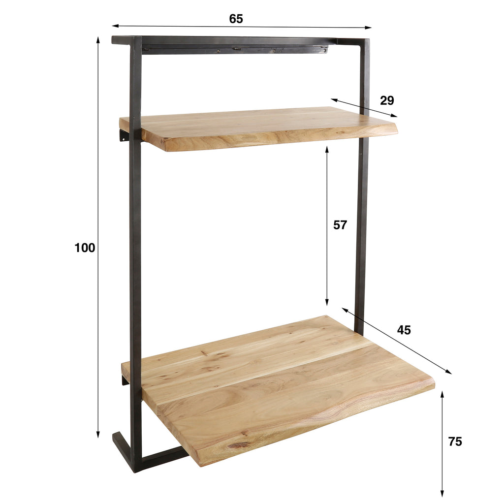 Bureau Air Solid | Wandmontage | Massief acacia naturel