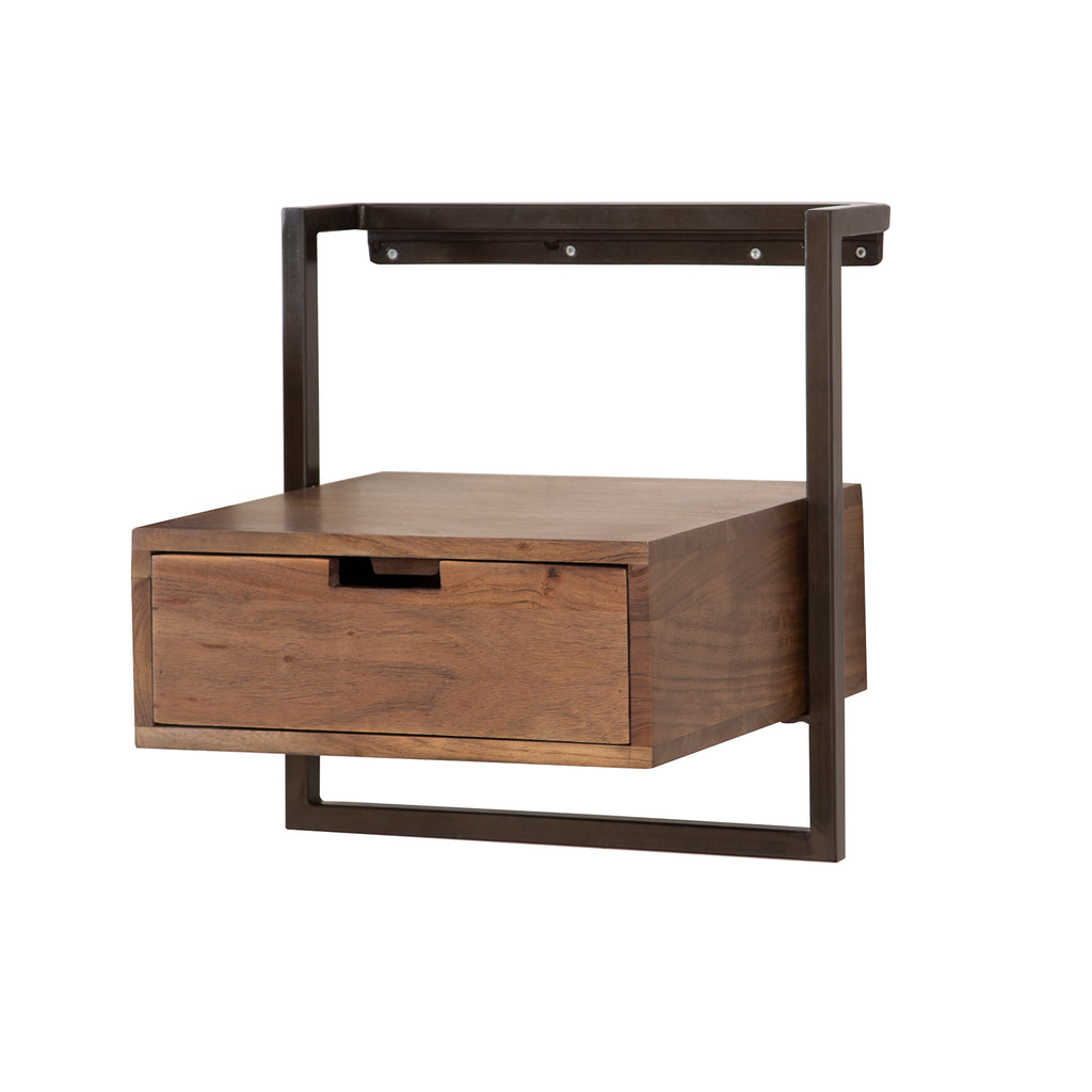 Nachtkastje Air Solid | 1 Lade | Massief acacia bruin