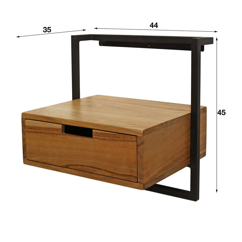 Nachtkastje Air Solid | 1 Lade | Massief acacia