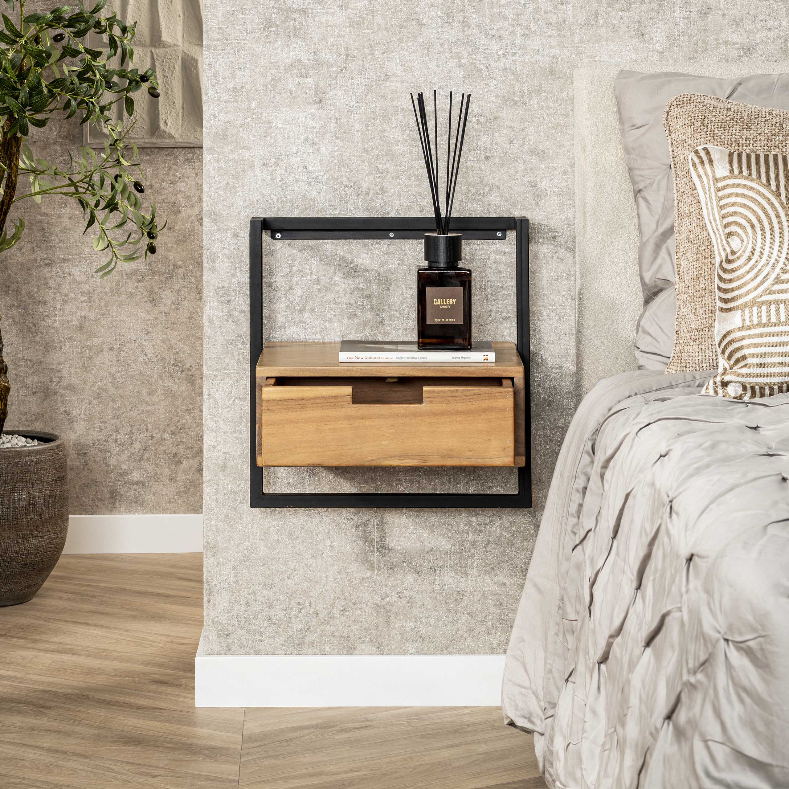 Nachtkastje Air Solid | 1 Lade | Massief acacia