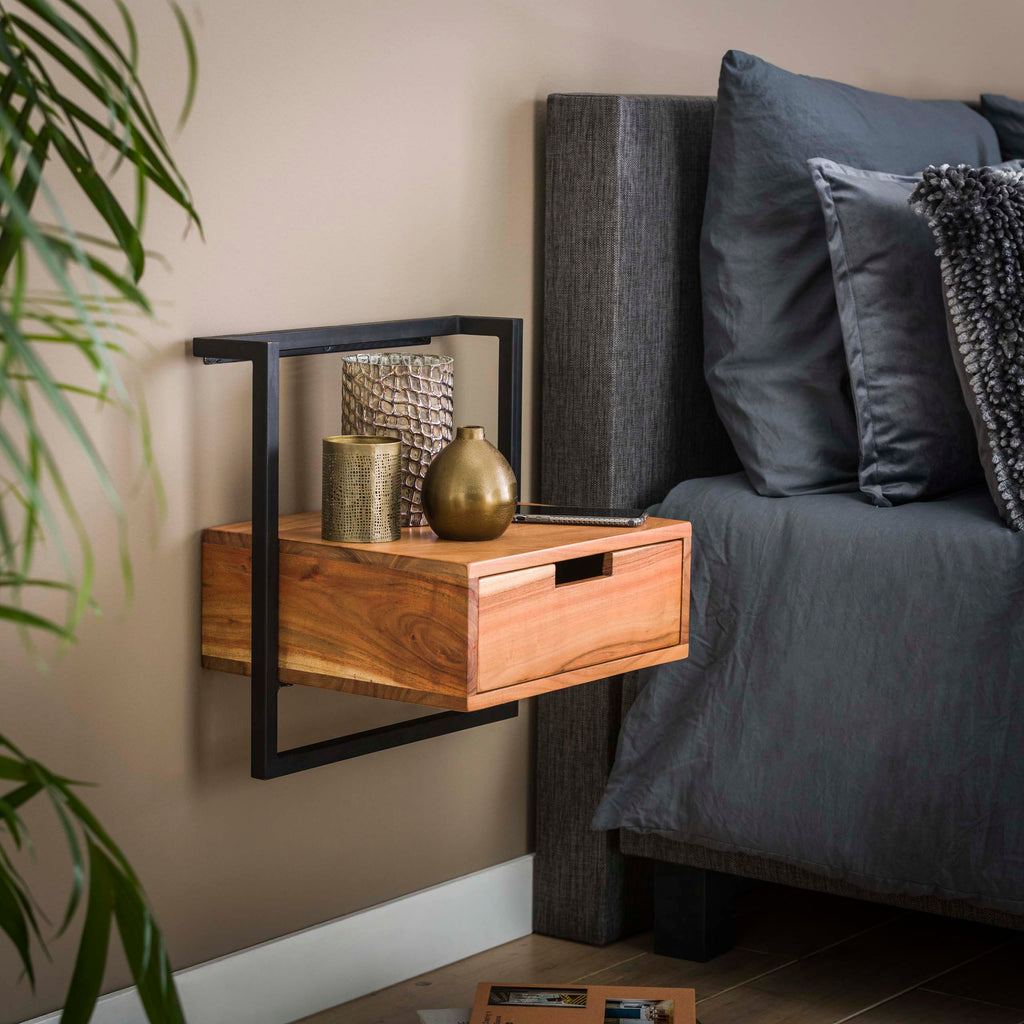 Nachtkastje Air Solid | 1 Lade | Massief acacia