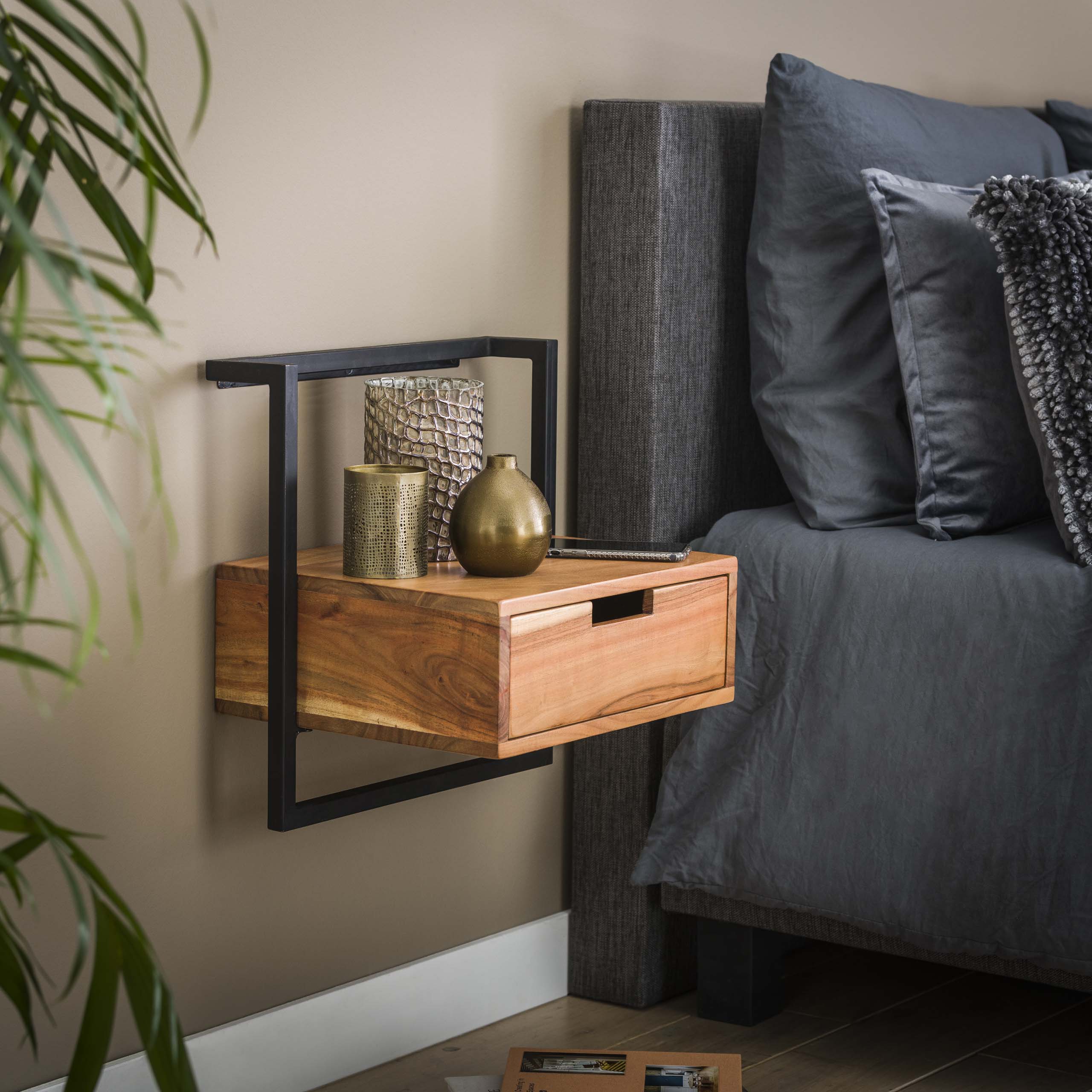 Nachtkastje Air Solid | 1 Lade | Massief acacia